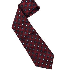 100 % Silk Burgundy Tie Made In Italy Ugo Rossi